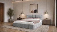 Naples Silver - Aurelius Cloud Luxury Upholstered Ottoman Storage Bed