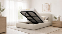 Naples Cream - Ellington Curve Luxury Upholstered Ottoman Storage Bed