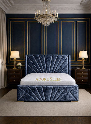 Crushed Velvet Denim Blue