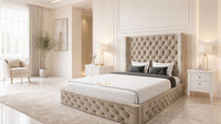 Naples Beige - Claridge Chesterfield Luxury Deep-Button Ottoman Storage Bed