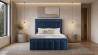 Plush Velvet Sapphire - Belgravia Regent Luxury Panelled Ottoman Storage Bed