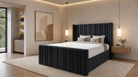 Naples Black - Kensington Fluted Luxury Ottoman Storage Bed