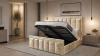 Crushed Velvet Gold - Belgravia Regent Luxury Panelled Ottoman Storage Bed