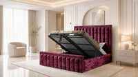Crushed Velvet Aubergine - Buckingham Tailored Luxury Panelled Ottoman Storage Bed