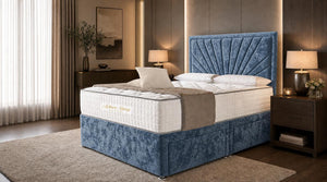 Crushed Velvet Denim Blue