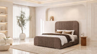 Naples Mink - Beaumont Arc Luxury Ribbed Ottoman Storage Bed