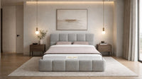 Naples Silver - Aurelius Cloud Luxury Upholstered Ottoman Storage Bed