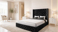 Naples Black - Claridge Chesterfield Luxury Deep-Button Ottoman Storage Bed