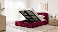 Crushed Velvet Aubergine - Ellington Curve Luxury Upholstered Ottoman Storage Bed