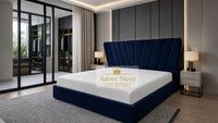 Plush Velvet Sapphire - Aurelia Fancrest Luxury Upholstered Bed