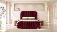 Crushed Velvet Aubergine - Beaumont Arc Luxury Ribbed Ottoman Storage Bed
