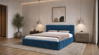 Naples Blue - Aurelius Cloud Luxury Upholstered Ottoman Storage Bed