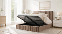 Naples Mink - Carlton Channel Luxury Ottoman Storage Bed