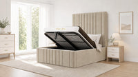 Naples Beige - Knightsbridge Imperial Luxury Panelled Ottoman Storage Bed