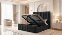 Naples Black - Buckingham Tailored Luxury Panelled Ottoman Storage Bed