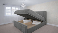 Plush Velvet Grey - Kensington Prestige Ottoman Divan Upholstered Bed Frame
