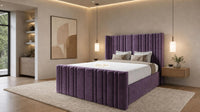 Naples Purple - Kensington Fluted Luxury Ottoman Storage Bed