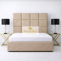 Naples Sand - Kensington Royale Luxury Ottoman Divan Storage Bed Frame – Premium Panelled Headboard