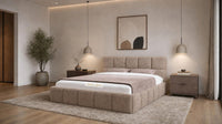 Naples Mink - Aurelius Cloud Luxury Upholstered Ottoman Storage Bed