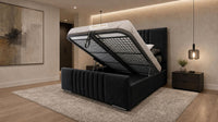 Naples Black - Belgravia Luxury Ottoman Storage Bed – Premium Upholstered Gas Lift Bed Frame