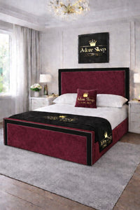Plush Velvet Maroon - Imperial Regent Luxury Upholstered Bed Frame