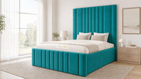 Plush Velvet Teal - Knightsbridge Imperial Luxury Panelled Ottoman Storage Bed