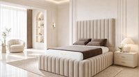 Naples Beige - Dorchester Wraparound Luxury Channelled Ottoman Storage Bed
